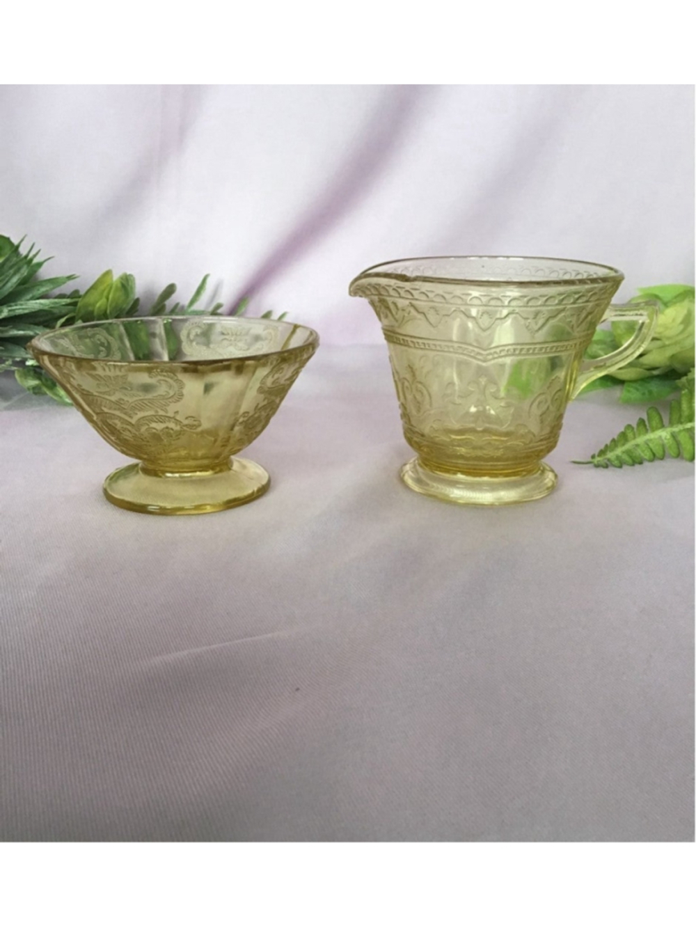 Depression Glass Amber/Yellow Patrician or "Spoke" Pattern by Federal Glass